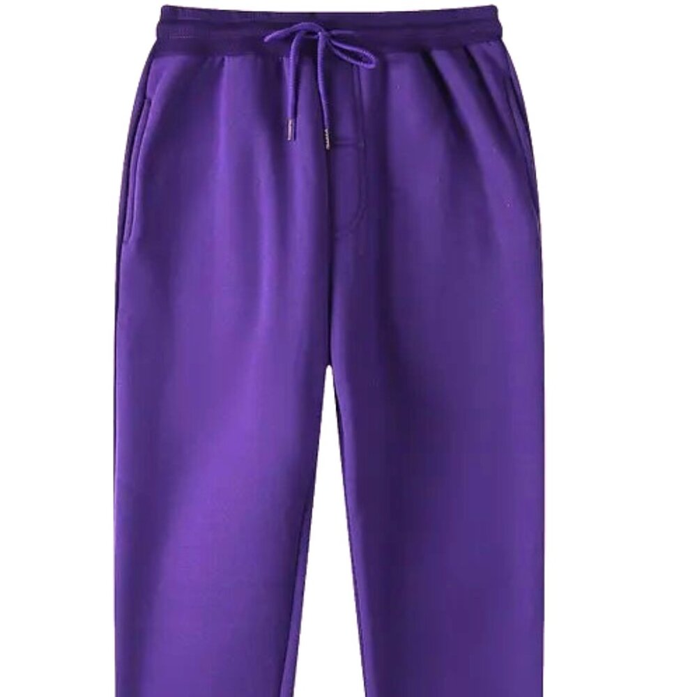 BRIGHT PURPLE SIZE MEDIUM SWEATPANTS 100% POLYESTER WASH AND WEAR